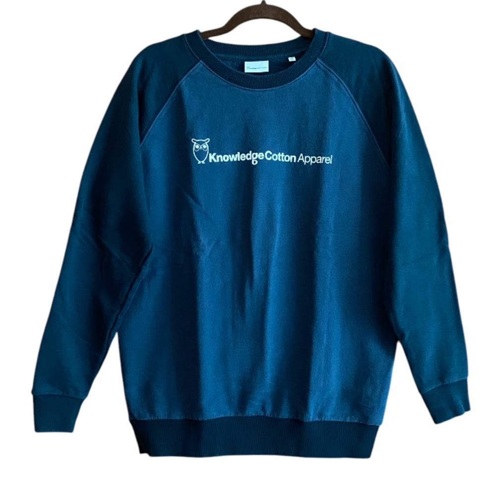 Knowledge Cotton Apparel Navy Blue Pullover 100% Cotton Sweater Size Large